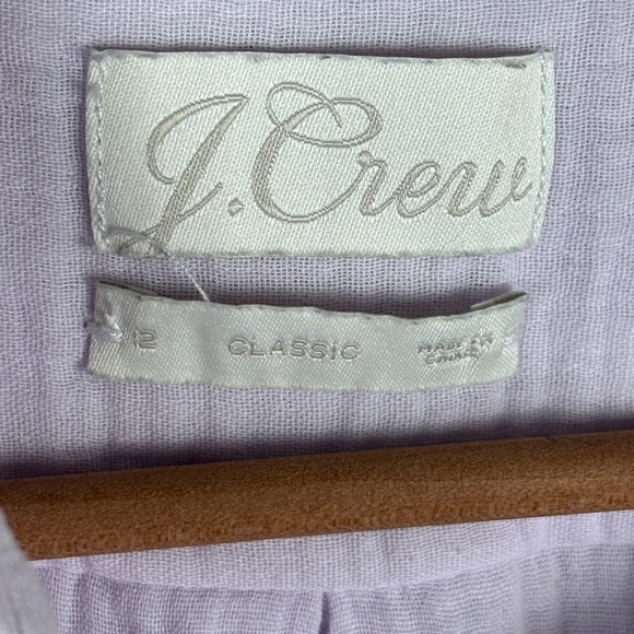 J.Crew Women Cotton Waffle Gauze long Sleeve Button Down Shirt Sz 12 Beach Coast - Picture 4 of 8